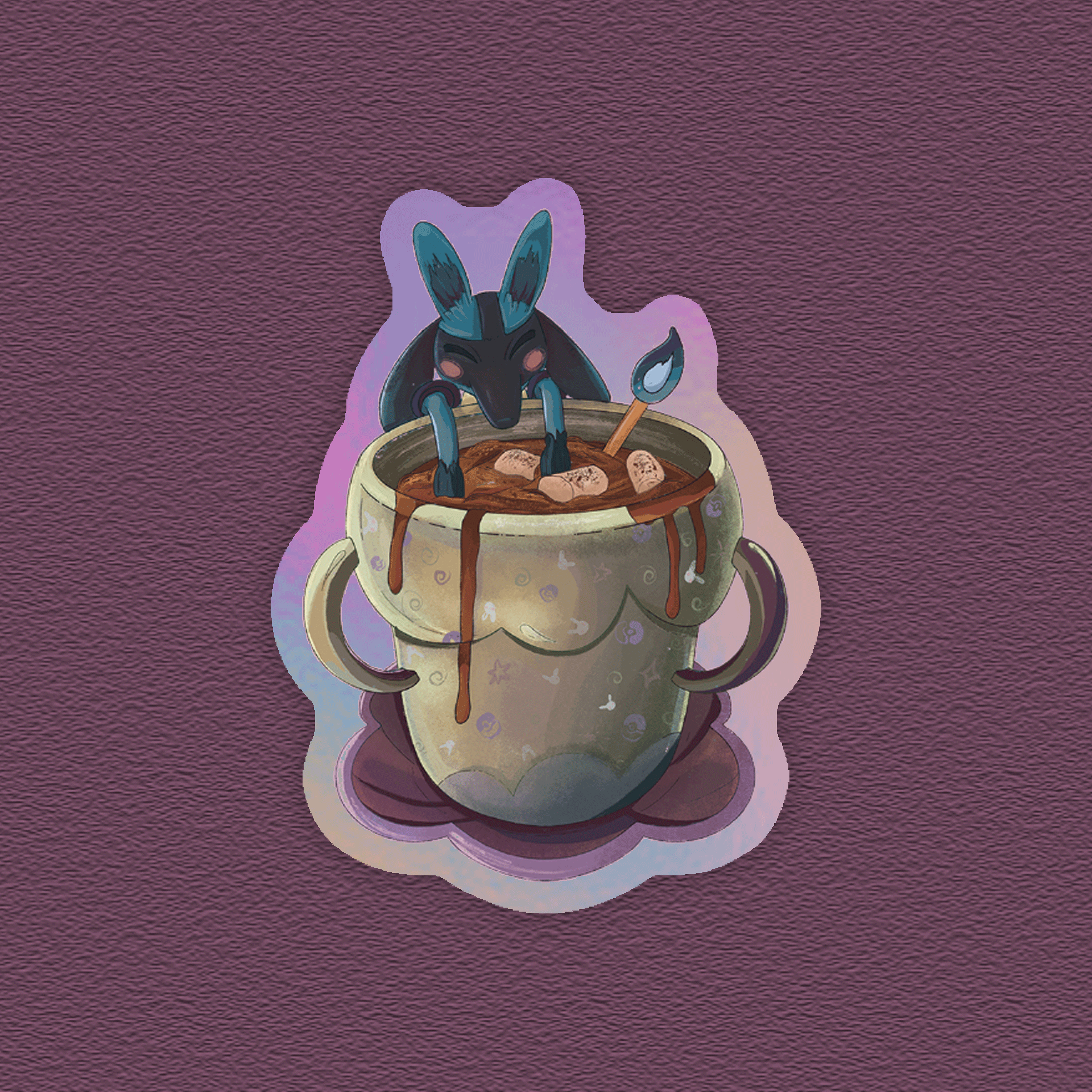 kabujiro-pok-snack-chocolate-sticker-holografisch-38x51mm image 1