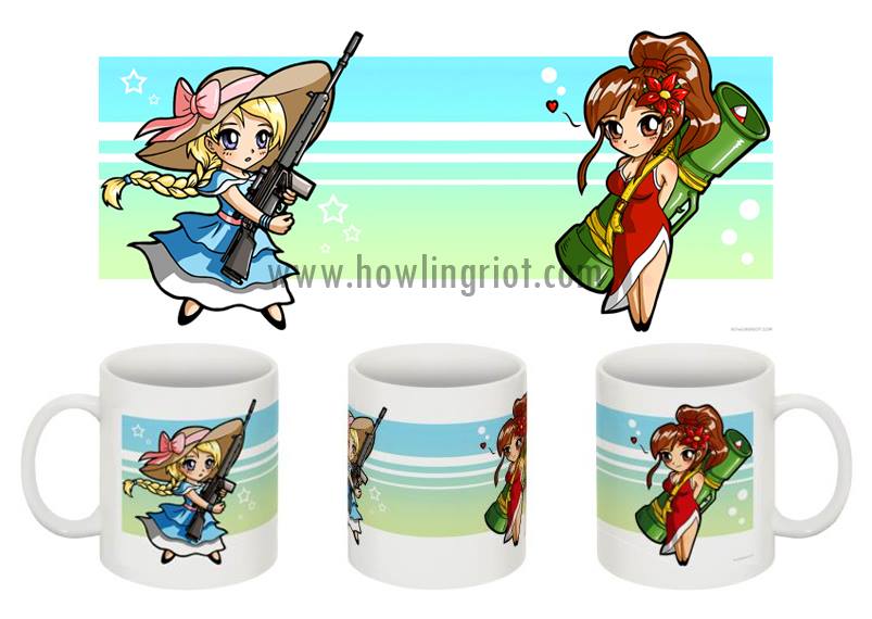 howling-riot-armed-chibi-girls-tasse-325-ml-keramik-wei-glanz image 1