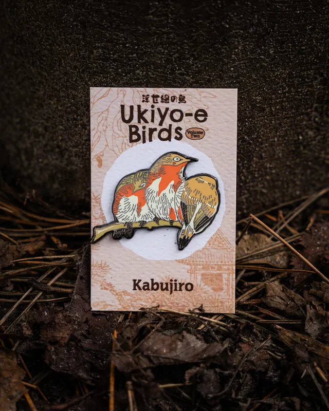 kabujiro-enamel-pins-robin-ukiyo-e-vogel-anstecker image 1