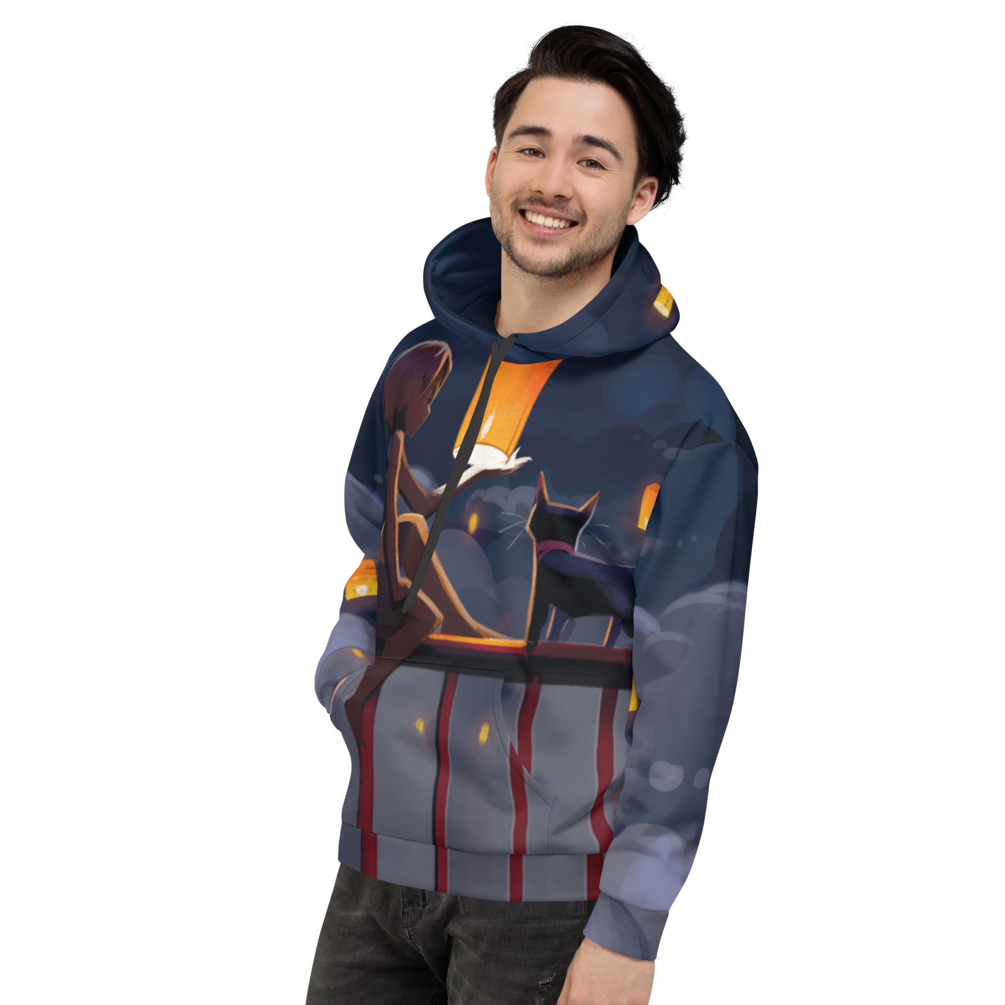 howling-riot-magical-lanterns-unisex-hoodie-gr-m-fleece image 4