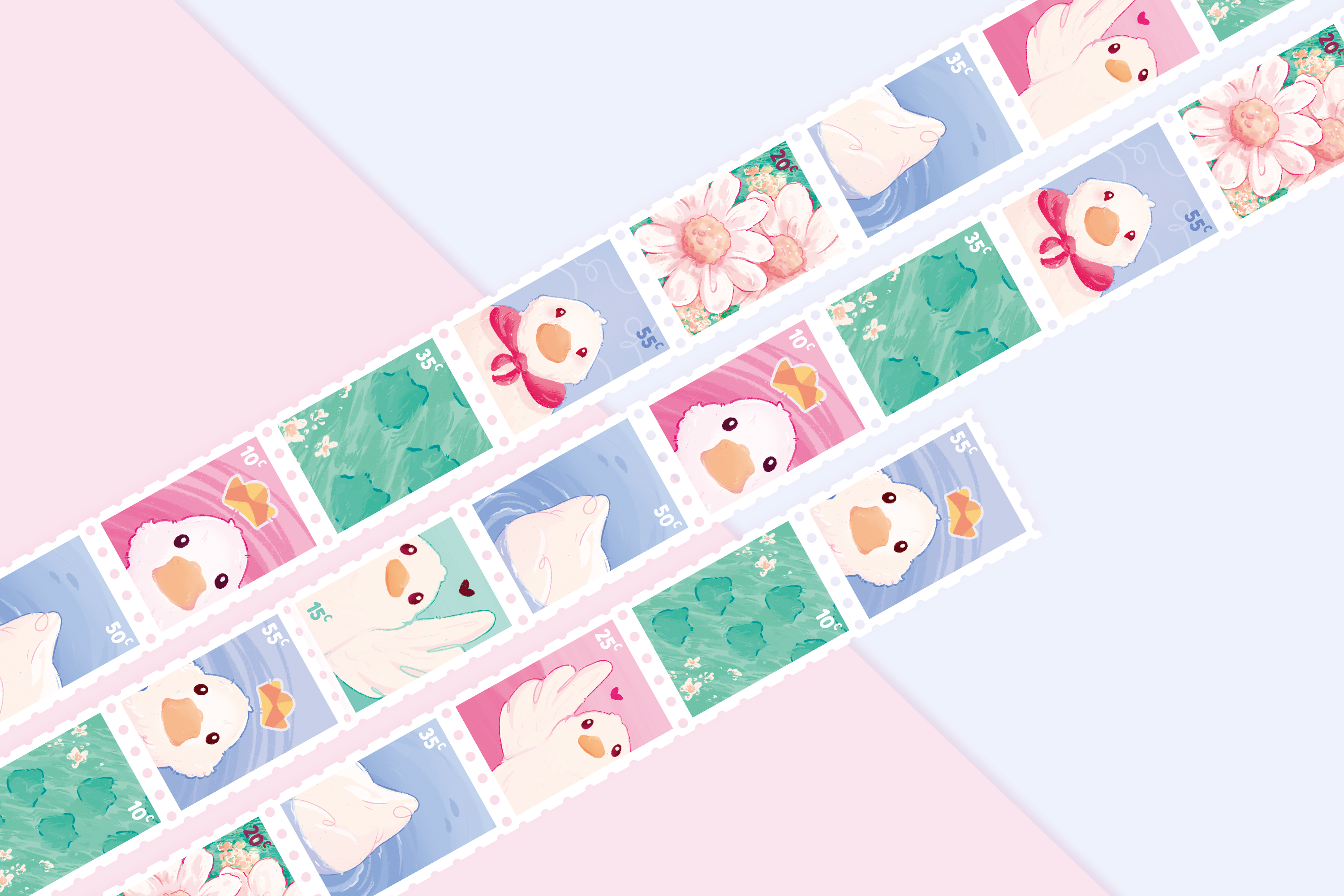 miamouz-washi-tape-duck-stamp-masking-tape-10m-ente image 2