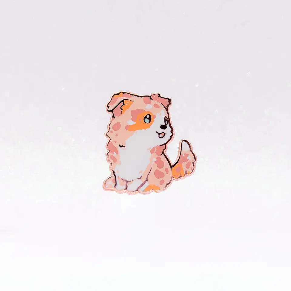 miamouz-enamel-pins-australian-shepherd-emaille-pin-red-merle image 1