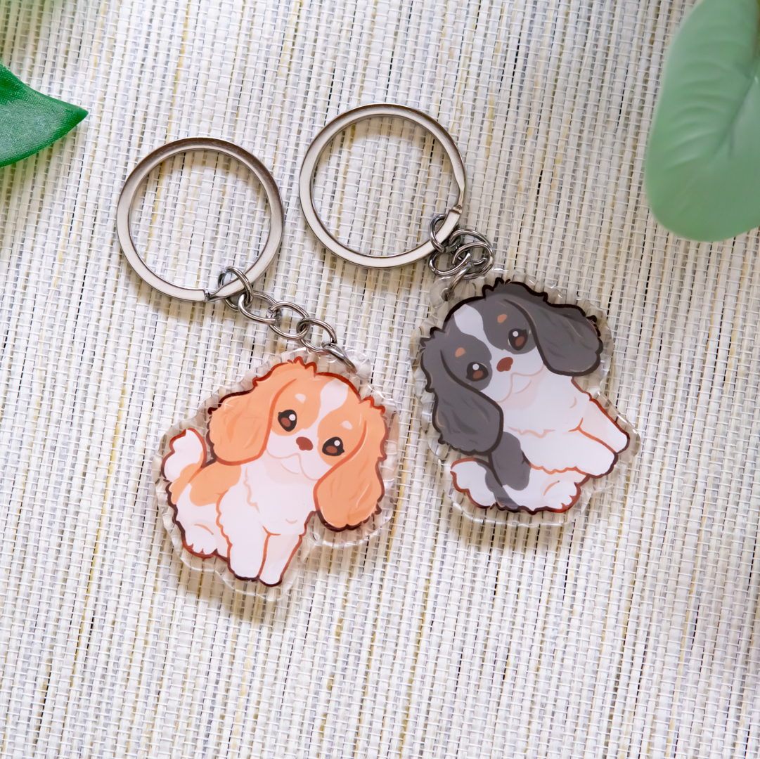 miamouz-keychains-cavalier-king-charles-schl-sselanh-nger-rot-wei image 1