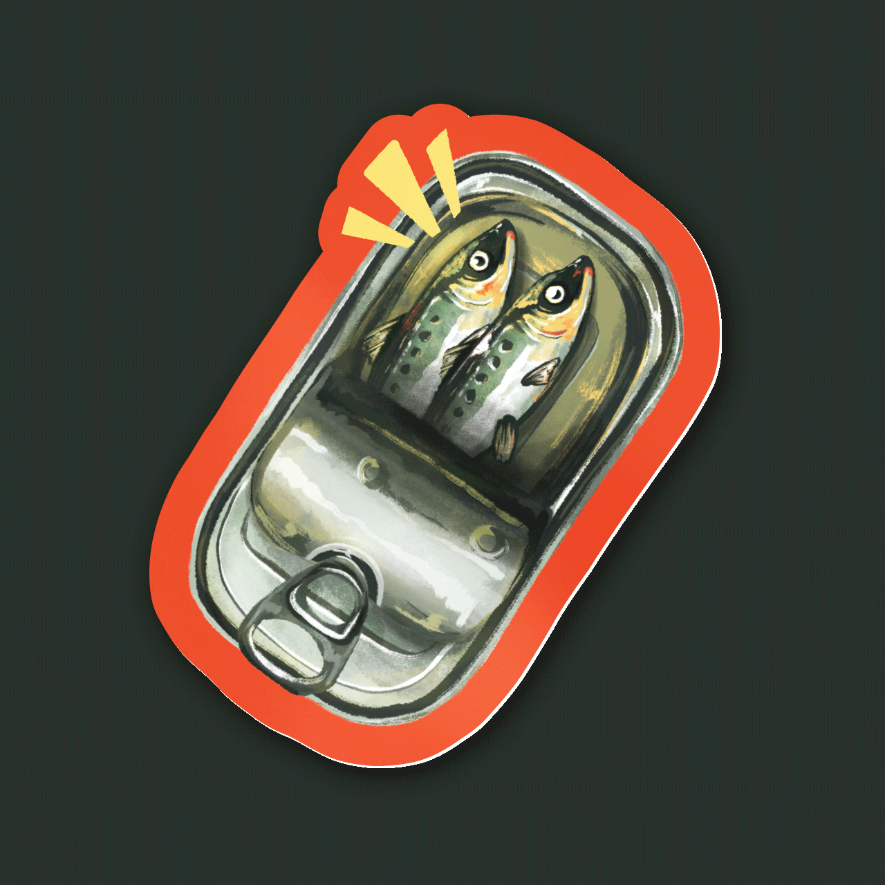 kabujiro-sardine-can-vinyl-sticker-83x71mm-wetterfest image 1