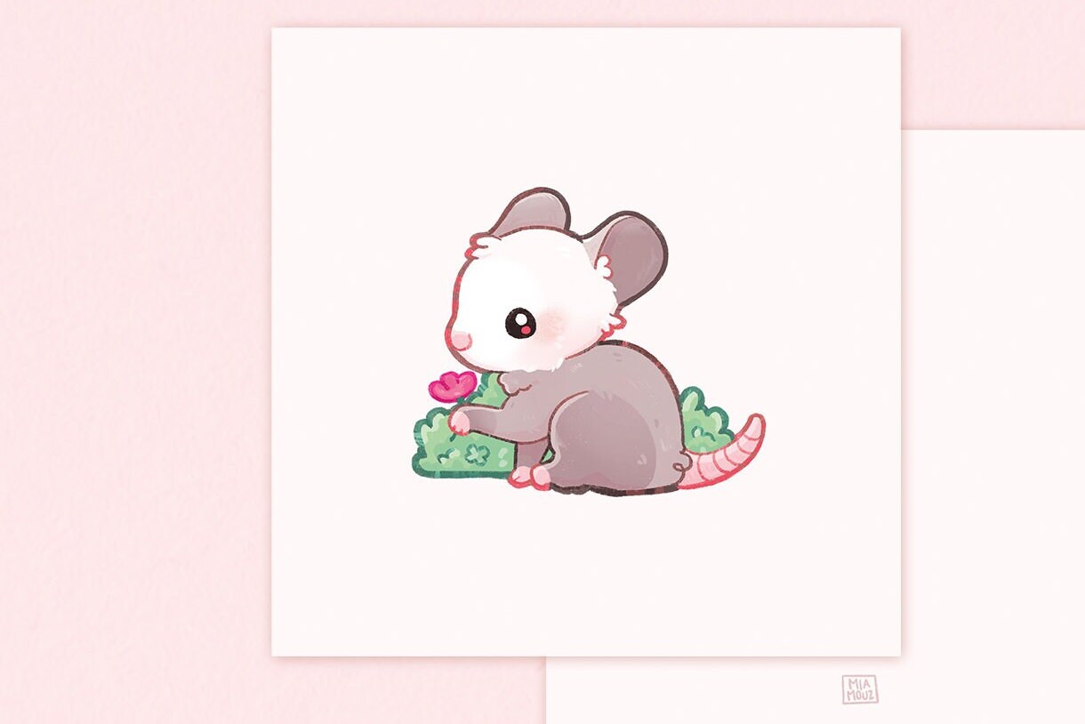 miamouz-prints-opossum-kunstdruck-14-8x14-8-pastell image 2