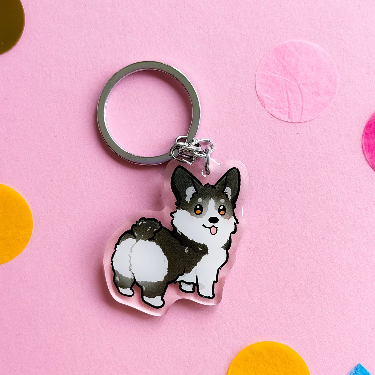 miamouz-enamel-pins-corgi-black-white-pembroke-hund-emaille-pin image 1