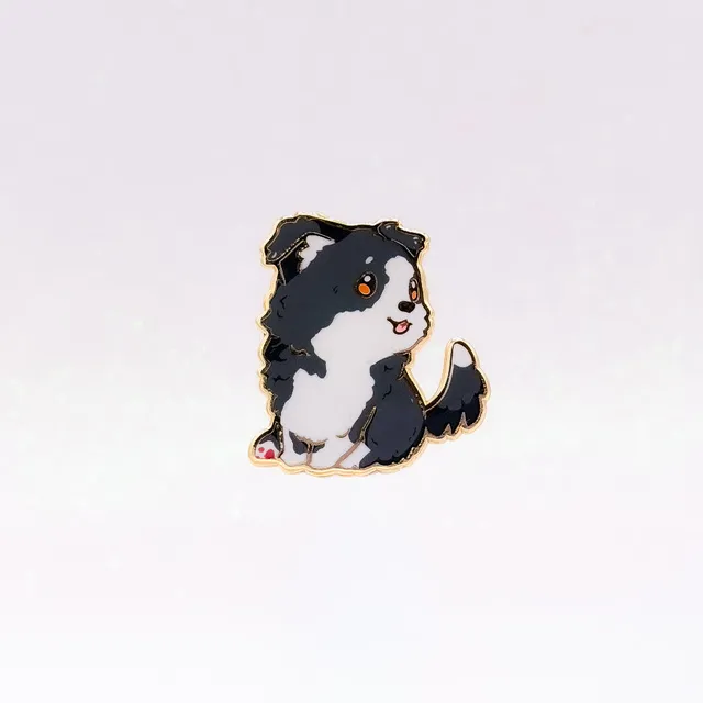 miamouz-enamel-pins-australian-shepherd-emaille-pin-schwarz-wei-hund image 1