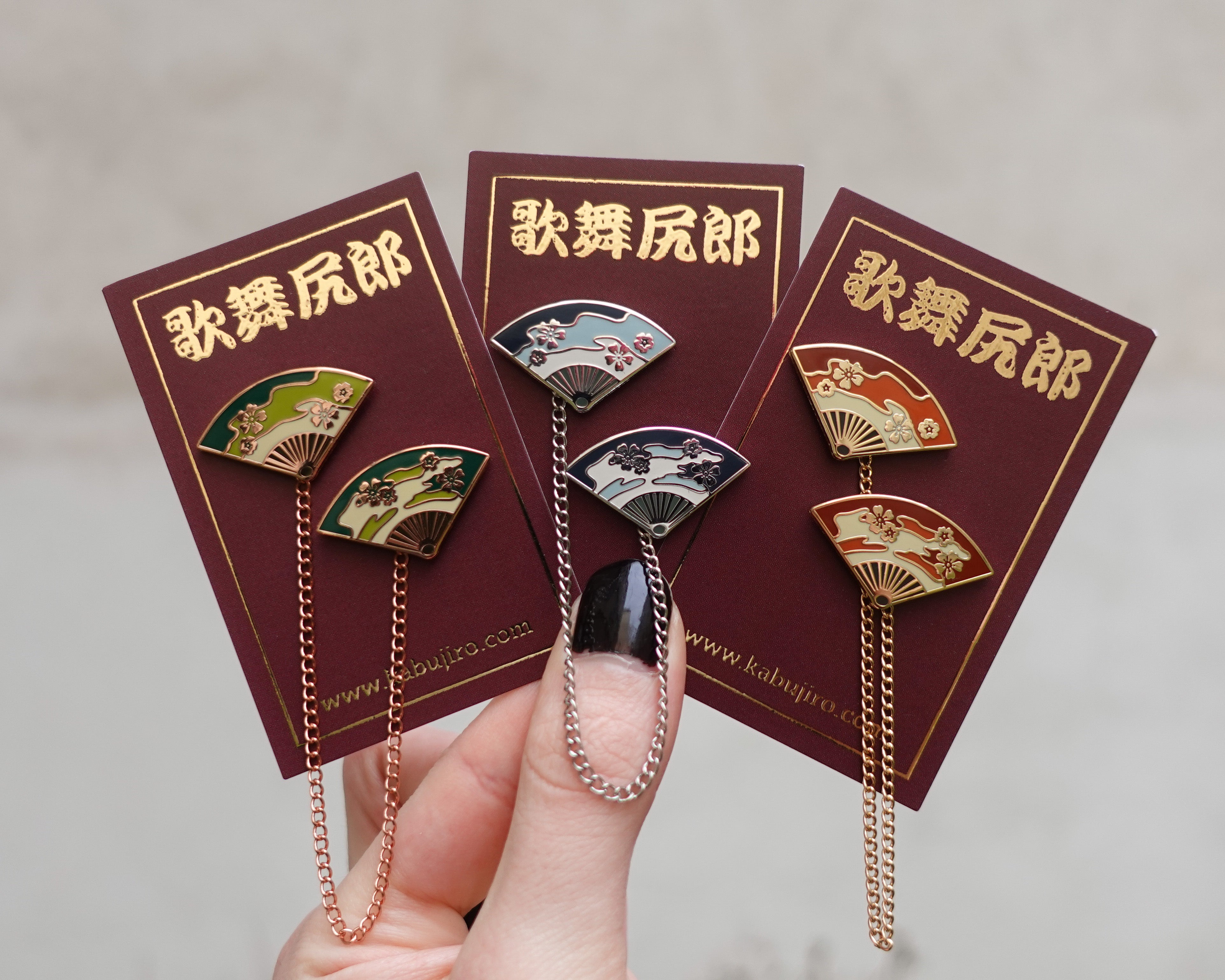 kabujiro-fans-japanese-dance-f-cher-kragen-pin-3er-set image 1