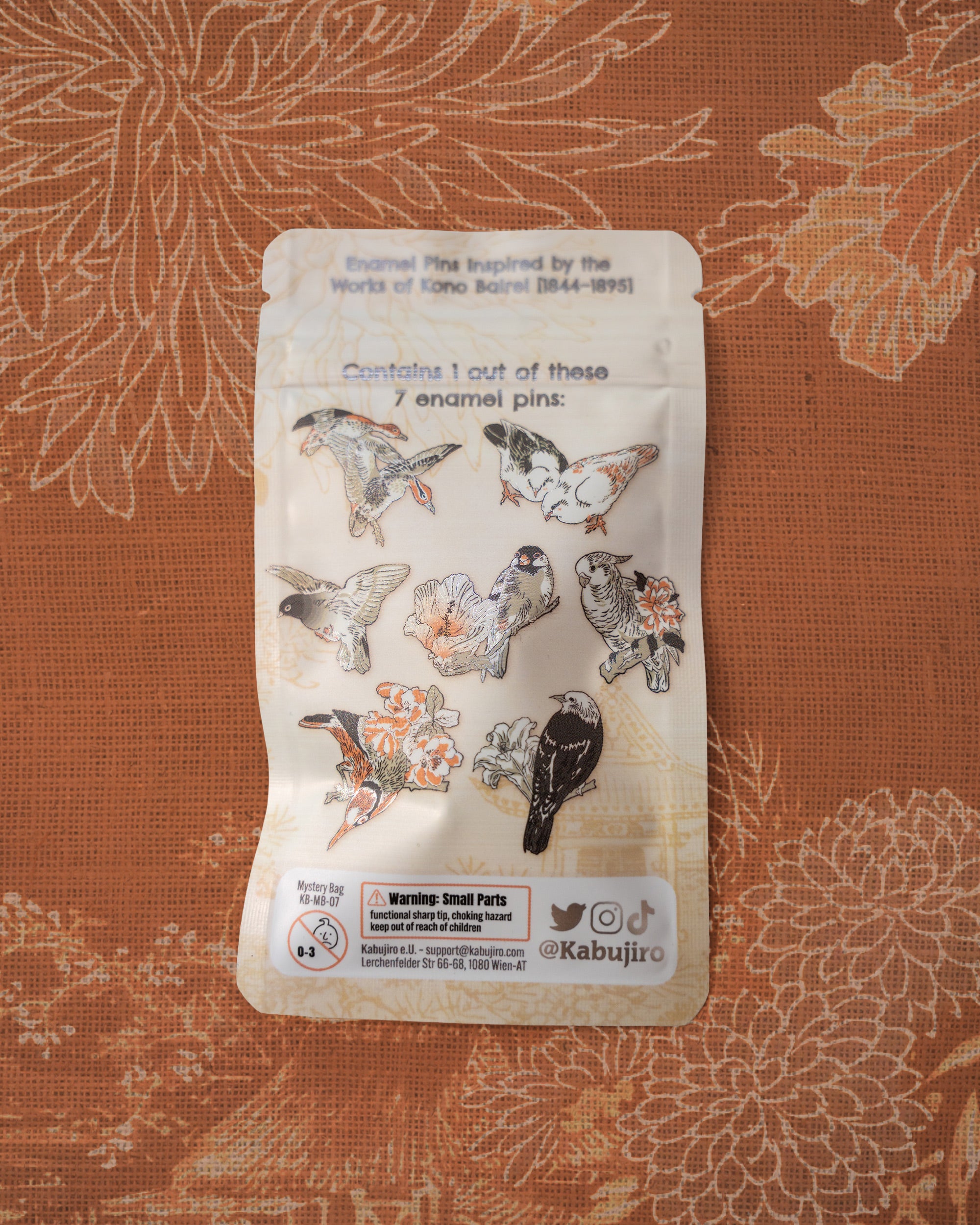 kabujiro-ukiyo-e-birds-vol-1-blind-bag-emaille-pin image 2