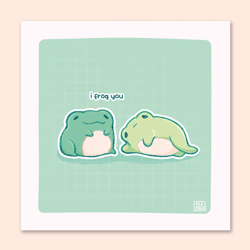 miamouz-i-frog-you-art-print-frosch-pastell-15x15 image 1