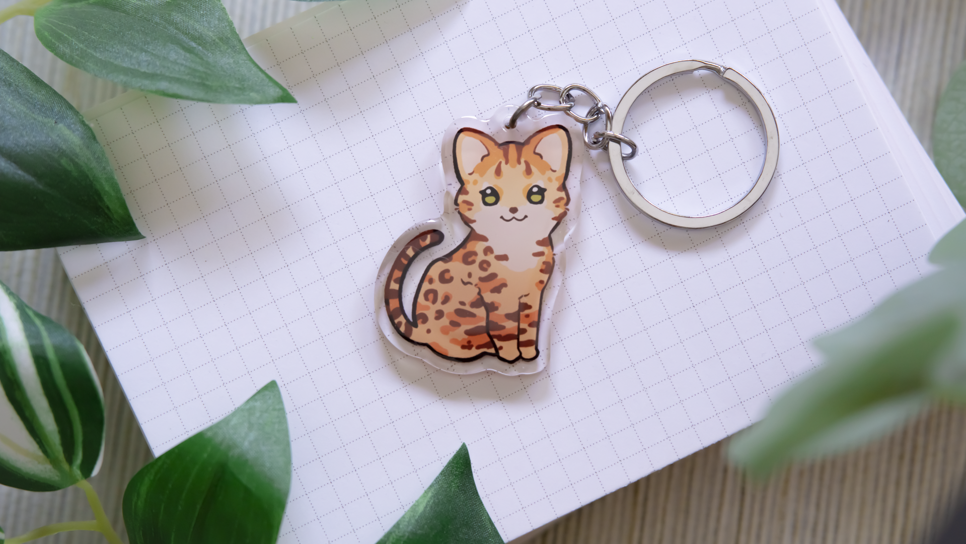 miamouz-keychains-bengal-abyssinian-katze-anh-nger-acryl-5-cm image 2