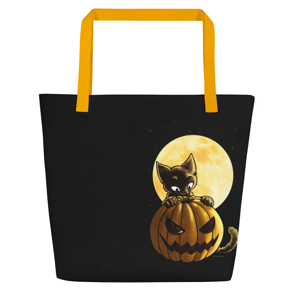howling-riot-pumpkin-cat-tasche-stoff-schwarz-halloween image 5