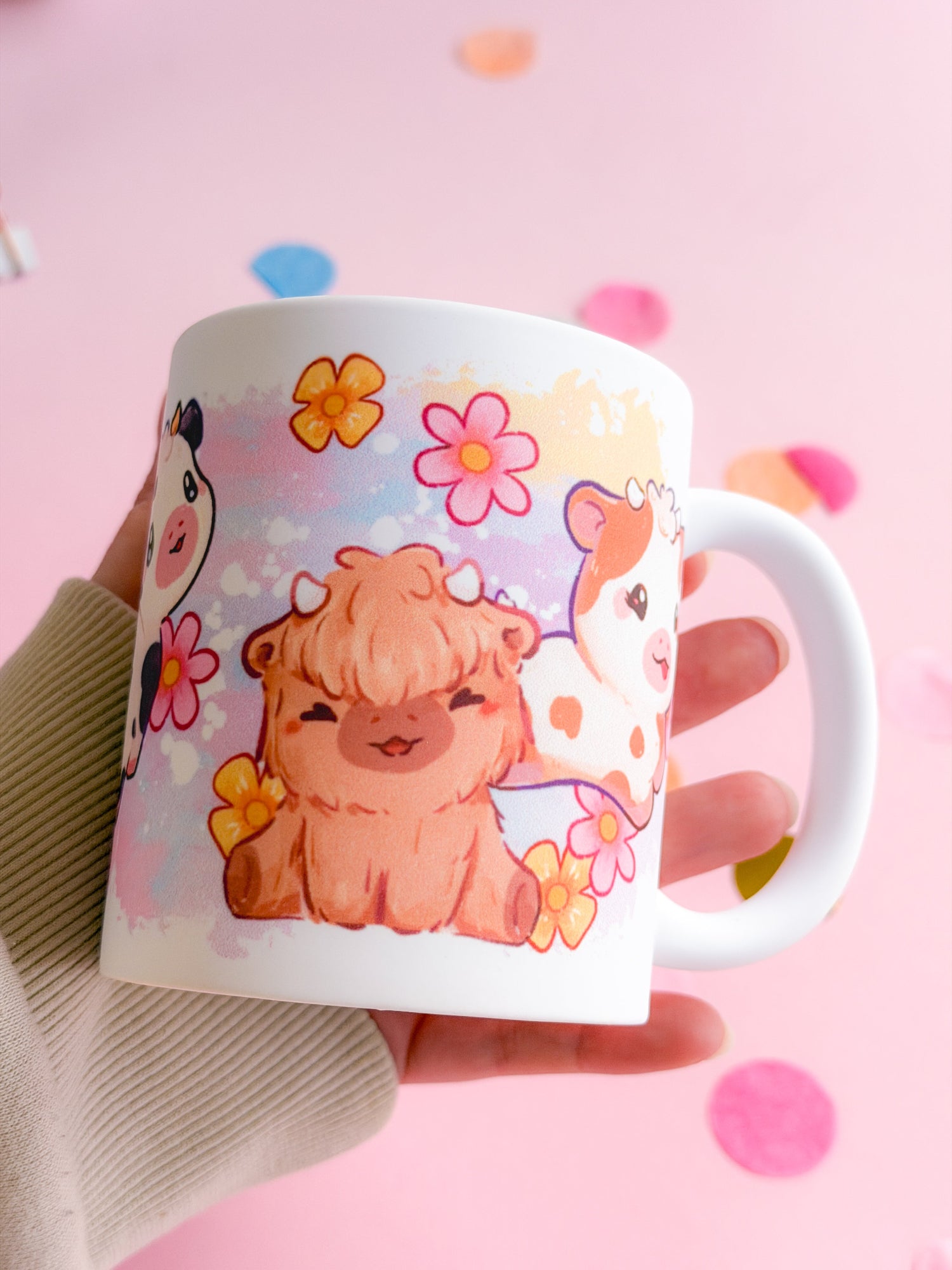miamouz-mugs-kuh-tasse-highland-cow-rosa-gelb-330ml image 2