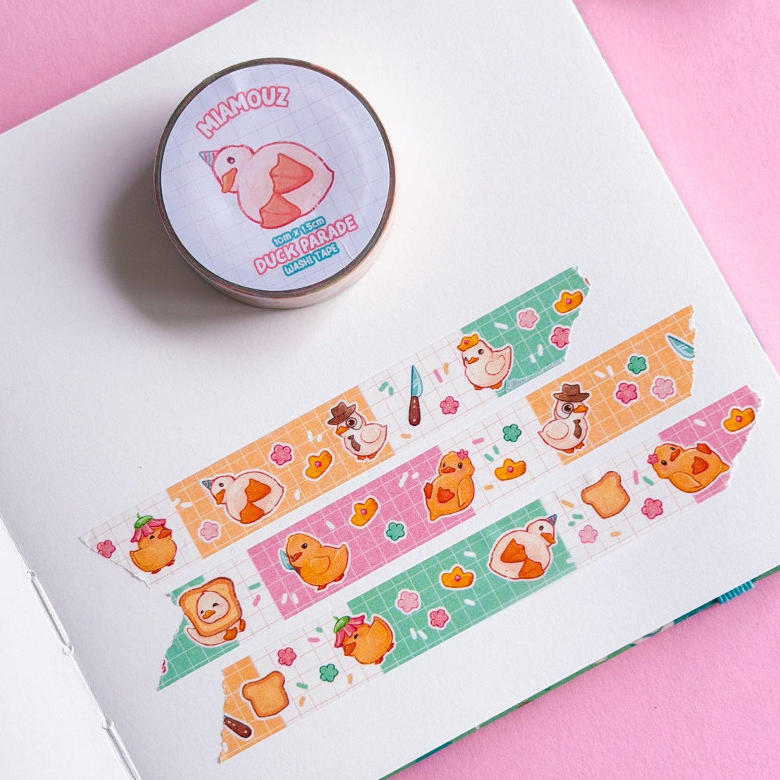miamouz-duck-parade-washi-tape-sample-10m-x-15mm-ente image 1
