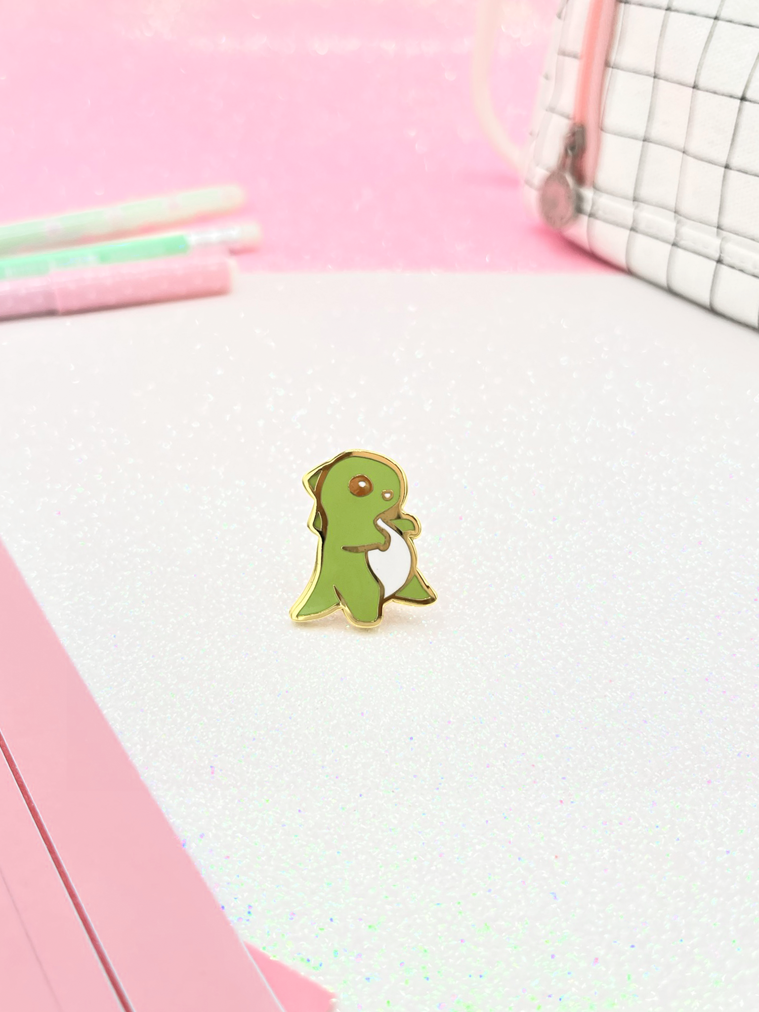 miamouz-enamel-pins-green-dinosaur-pin-t-rex-gold image 3