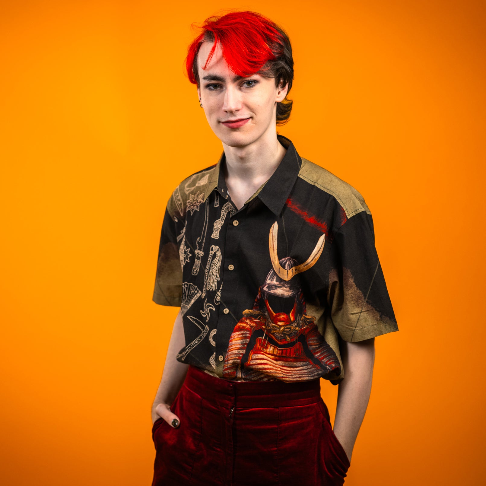 kabujiro-clothing-samurai-tiger-hemd-rayon-baumwolle-unisex image 1