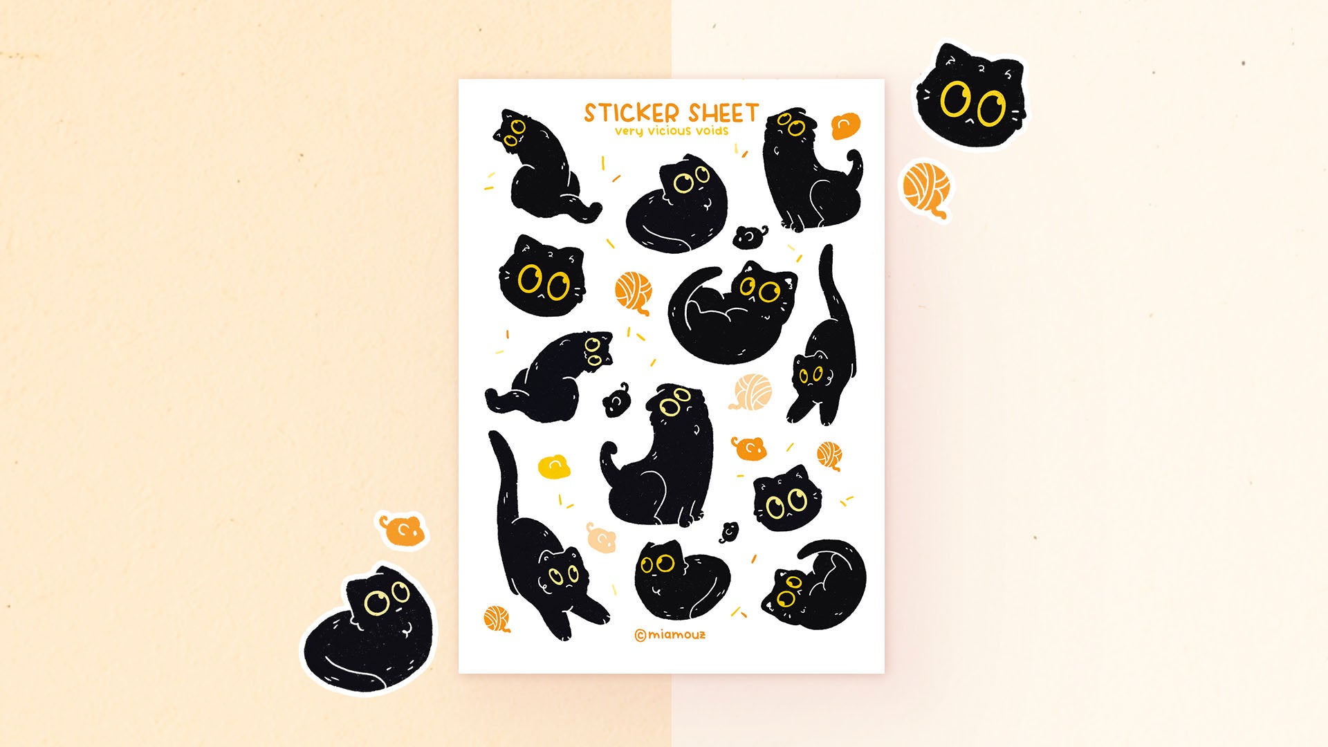 miamouz-very-vicious-voids-sticker-sheet-a6-katzen-23-stk image 2