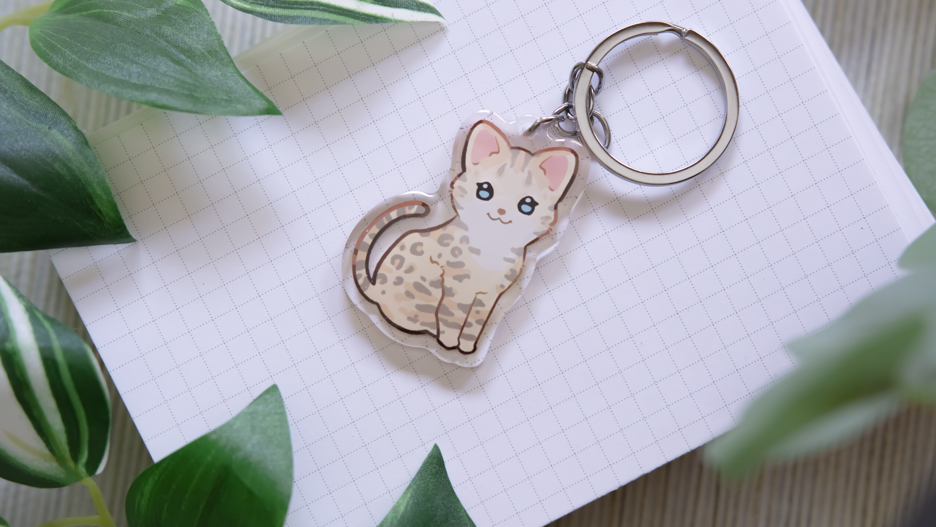 miamouz-keychains-bengal-abyssinian-katze-anh-nger-acryl-5-cm image 3