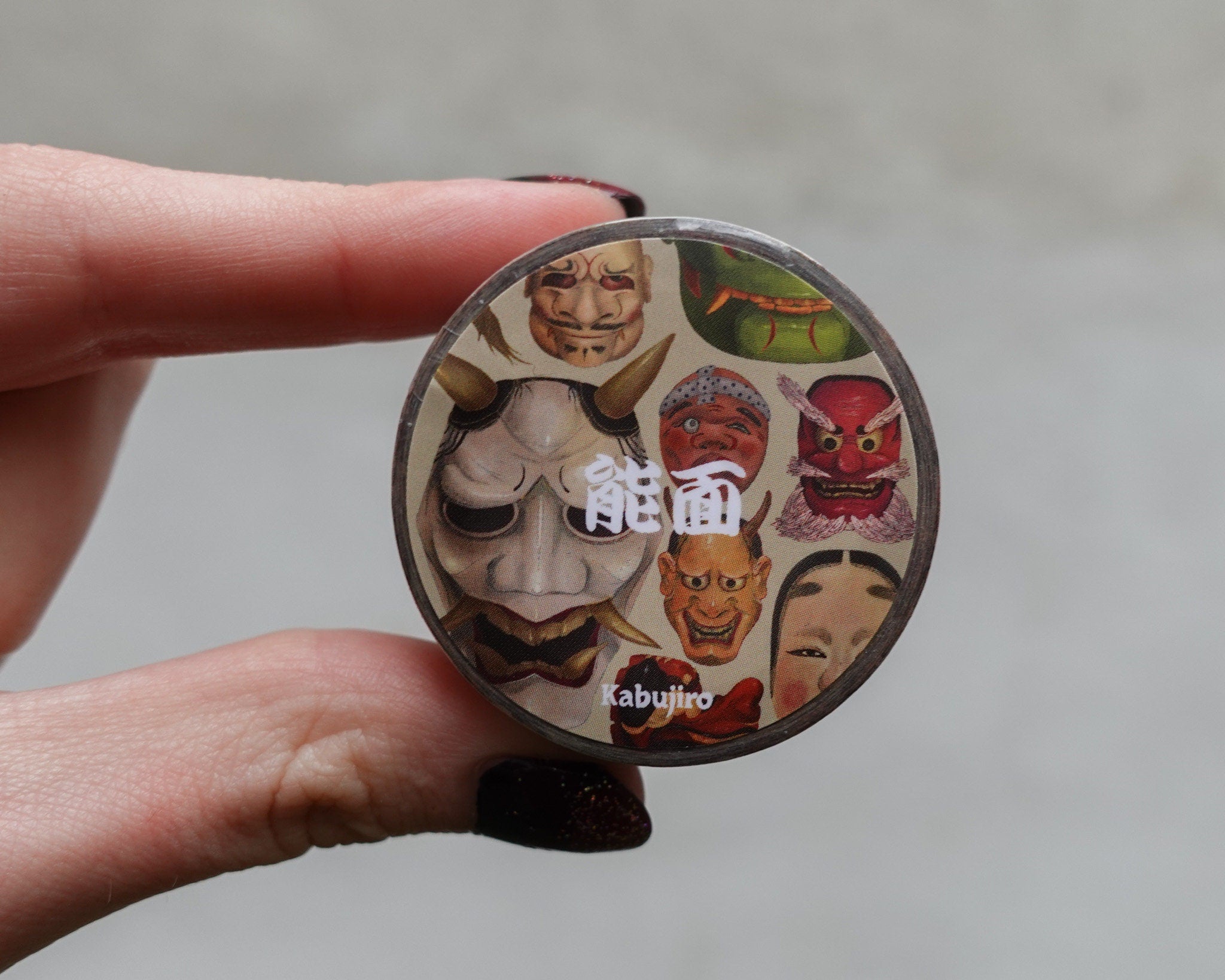 kabujiro-japanese-masks-washi-tape-noh-20mm-10m-oni-kitsune image 5
