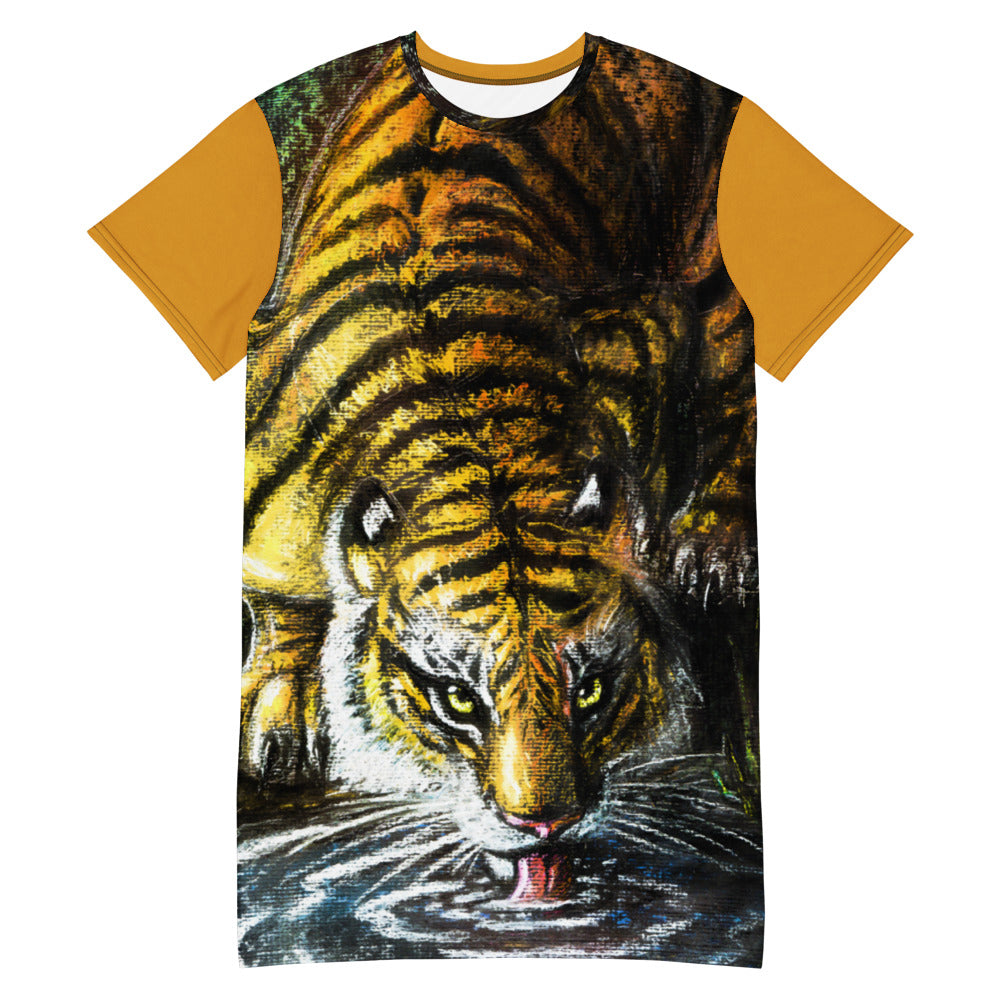 howling-riot-drinking-tiger-t-shirt-gelb-extra-lang image 1