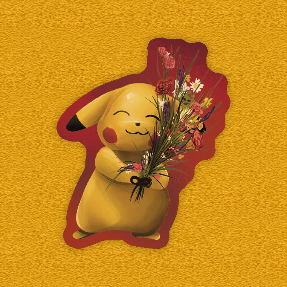 kabujiro-floral-pika-sticker-holo-41x50-mm-wetterfest image 1