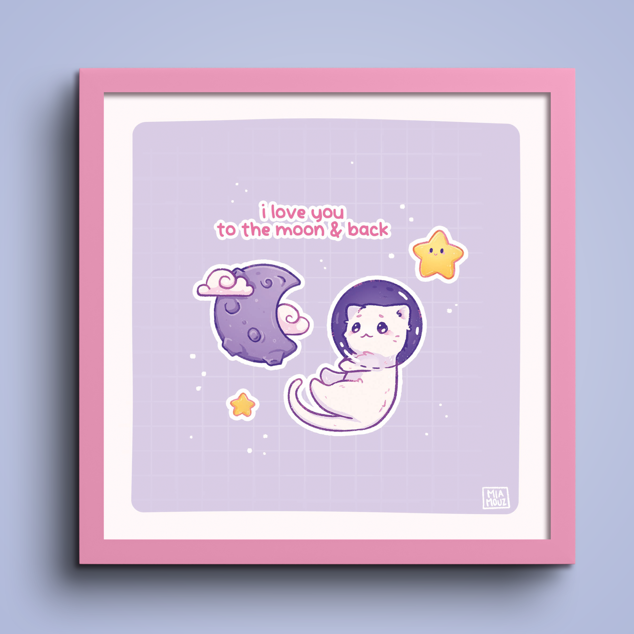 miamouz-prints-i-love-you-to-the-stars-art-print-15x15-pastell image 1