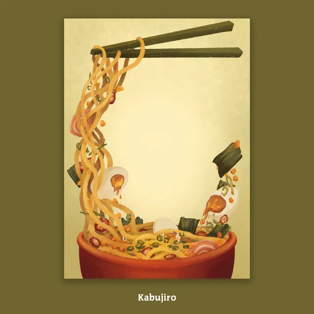 kabujiro-ramen-bowl-a6-notizblock-50-seiten-japan-design image 1