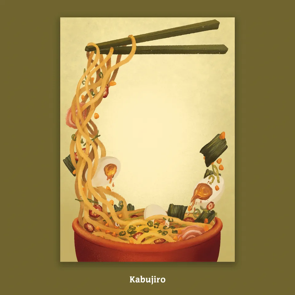 kabujiro-ramen-bowl-a6-notizblock-50-seiten-japan-design image 1