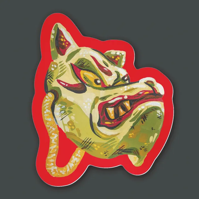 kabujiro-kitsune-mask-vinyl-sticker-wetterfest-89x73mm image 1