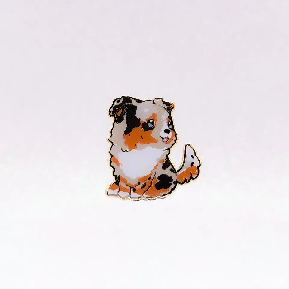 miamouz-australian-shepherd-emaille-pin-blue-merle-32mm image 1