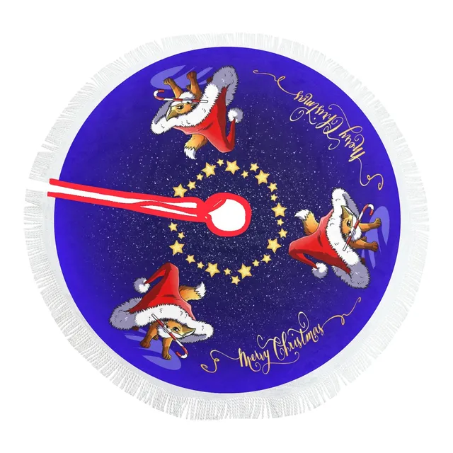 howling-riot-merry-christmas-fox-baumdecke-120x120-cm-mit-fransen image 1