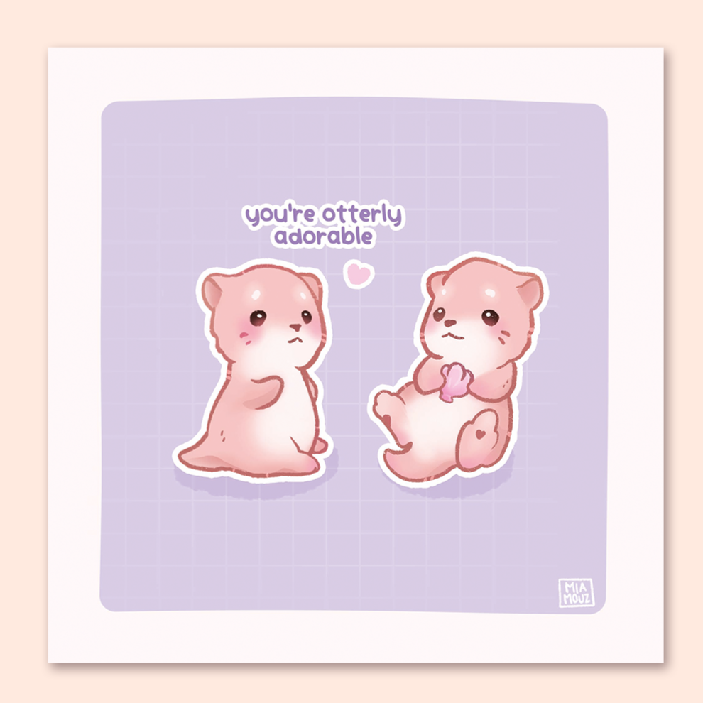 miamouz-prints-youre-otterly-adorable-art-print-15x15 image 1