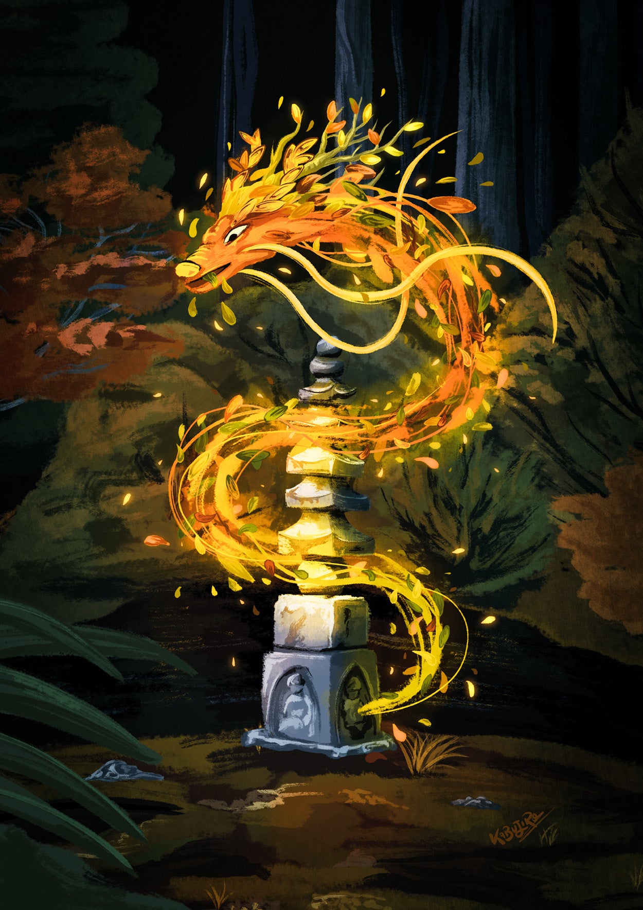 kabujiro-prints-elemental-dragon-air-kunstdruck-a4-drache image 1