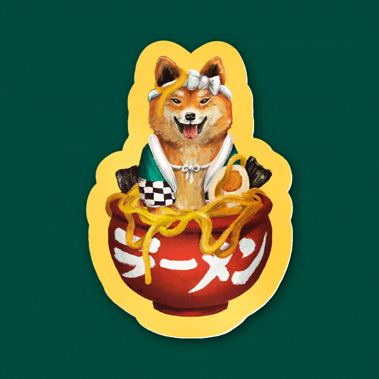 kabujiro-ramen-shiba-vinyl-sticker-87x60mm-wetterfest image 1