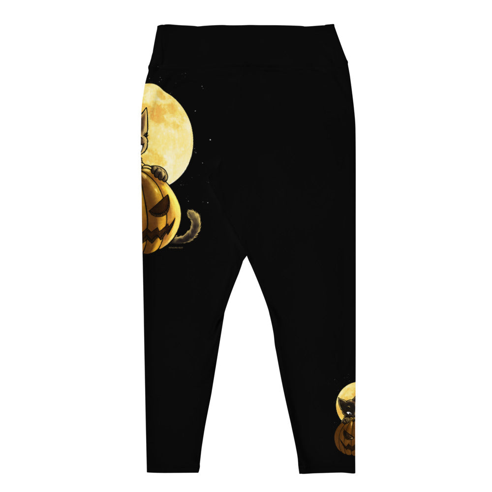 howling-riot-pumpkin-cat-leggings-3xl-halloween image 2