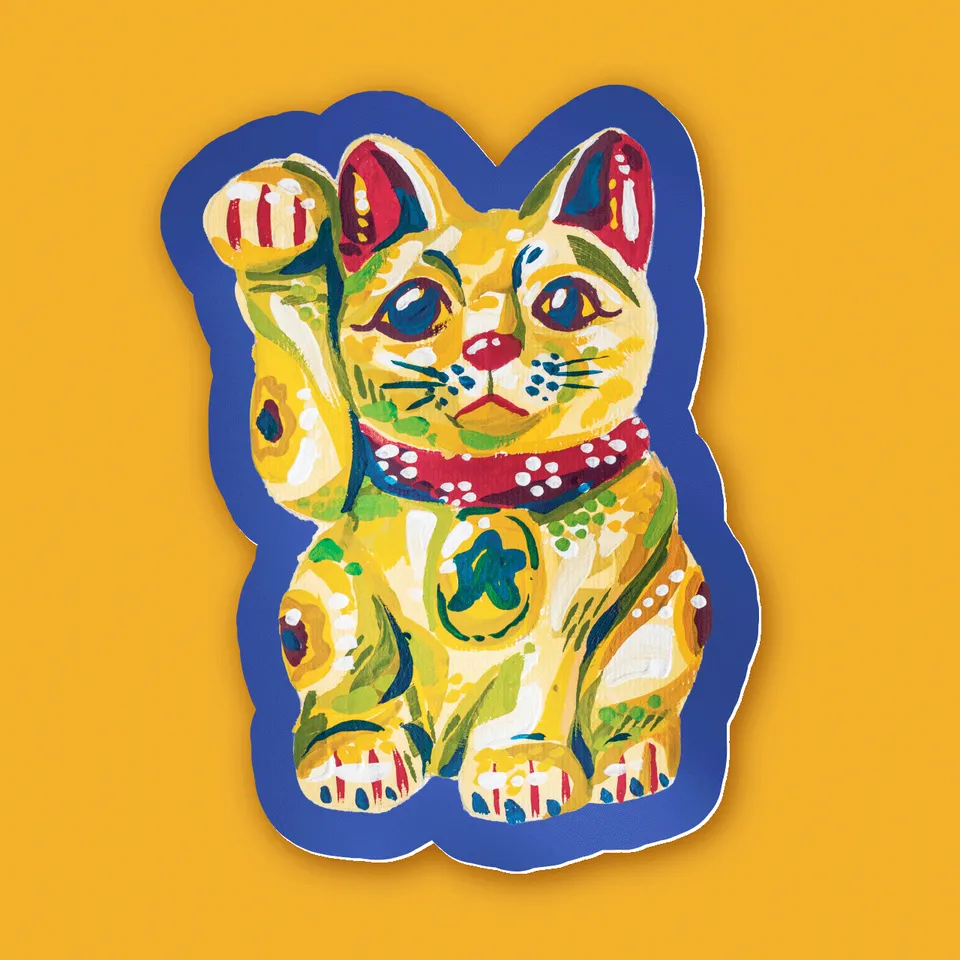 kabujiro-stickers-maneki-neko-vinyl-aufkleber-85x64mm-wetterfest image 1