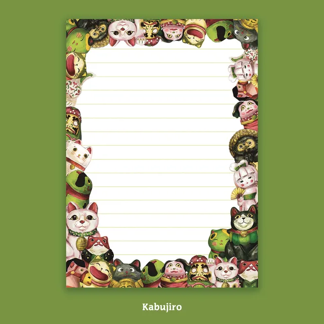 kabujiro-japanese-dolls-notizblock-a6-liniert-50-blatt image 1