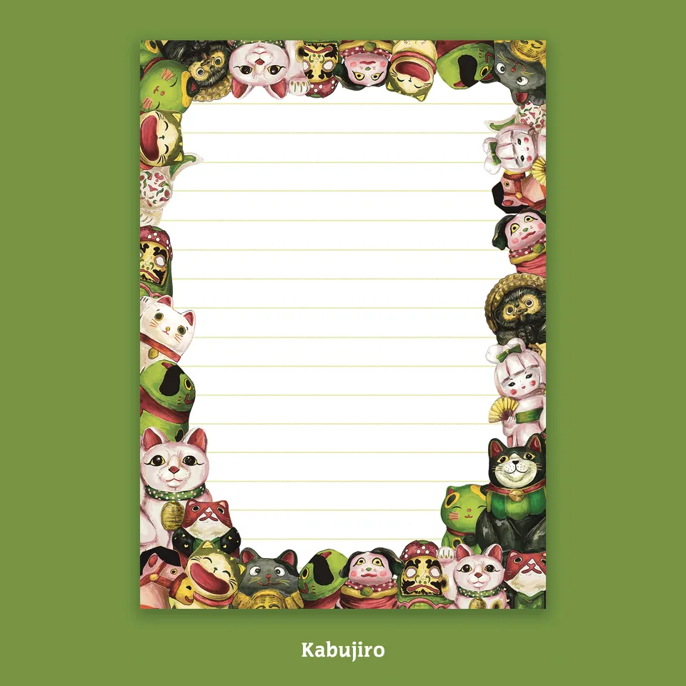 kabujiro-japanese-dolls-notizblock-a6-liniert-50-blatt image 1