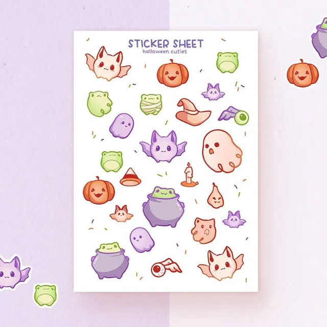 miamouz-halloween-cuties-stickerbogen-a6-matt-24-sticker image 1