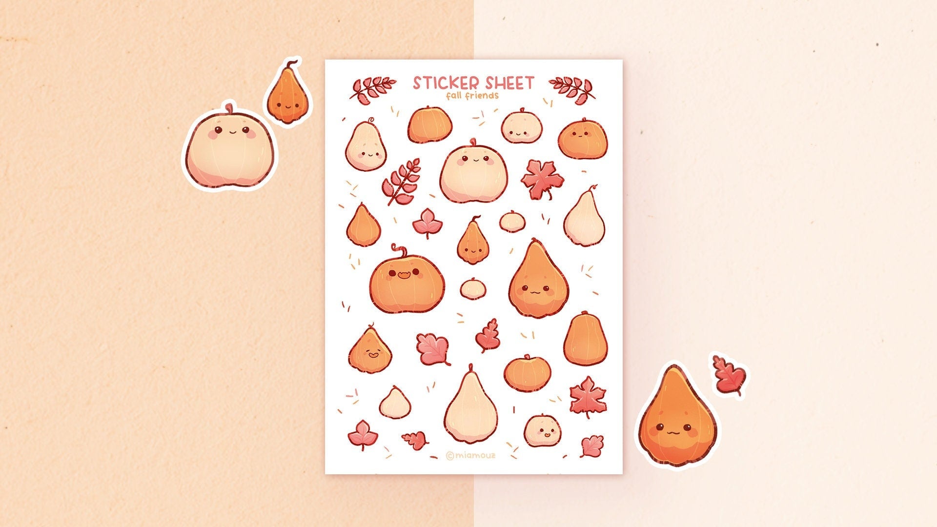 miamouz-fall-friends-stickerbogen-a6-matt-k-rbis-29-stk image 2