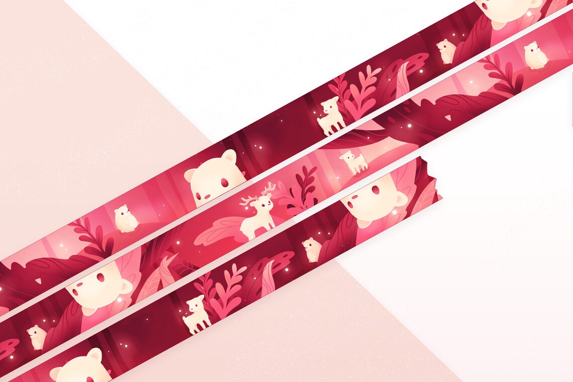 miamouz-bear-magic-forest-washi-tape-10m-x-15mm image 2
