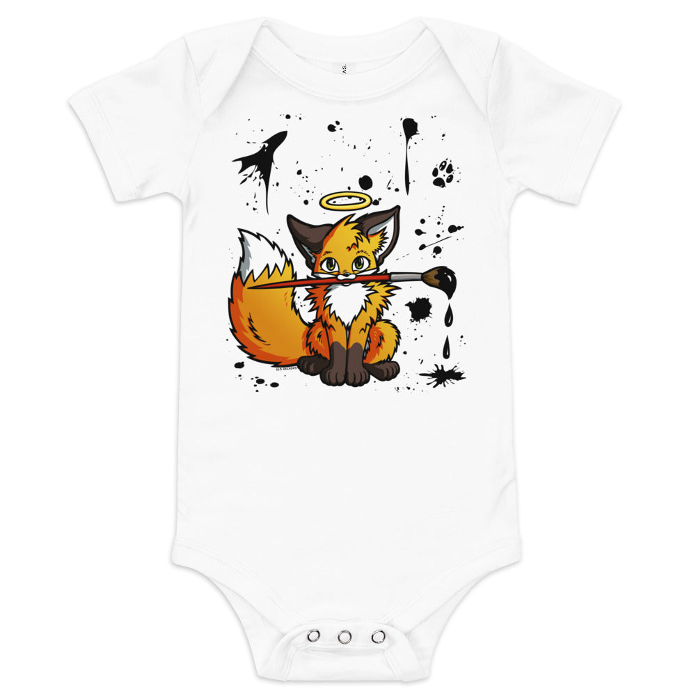 howling-riot-ink-fox-baby-body-kurzarm-baumwolle-gr-68 image 1
