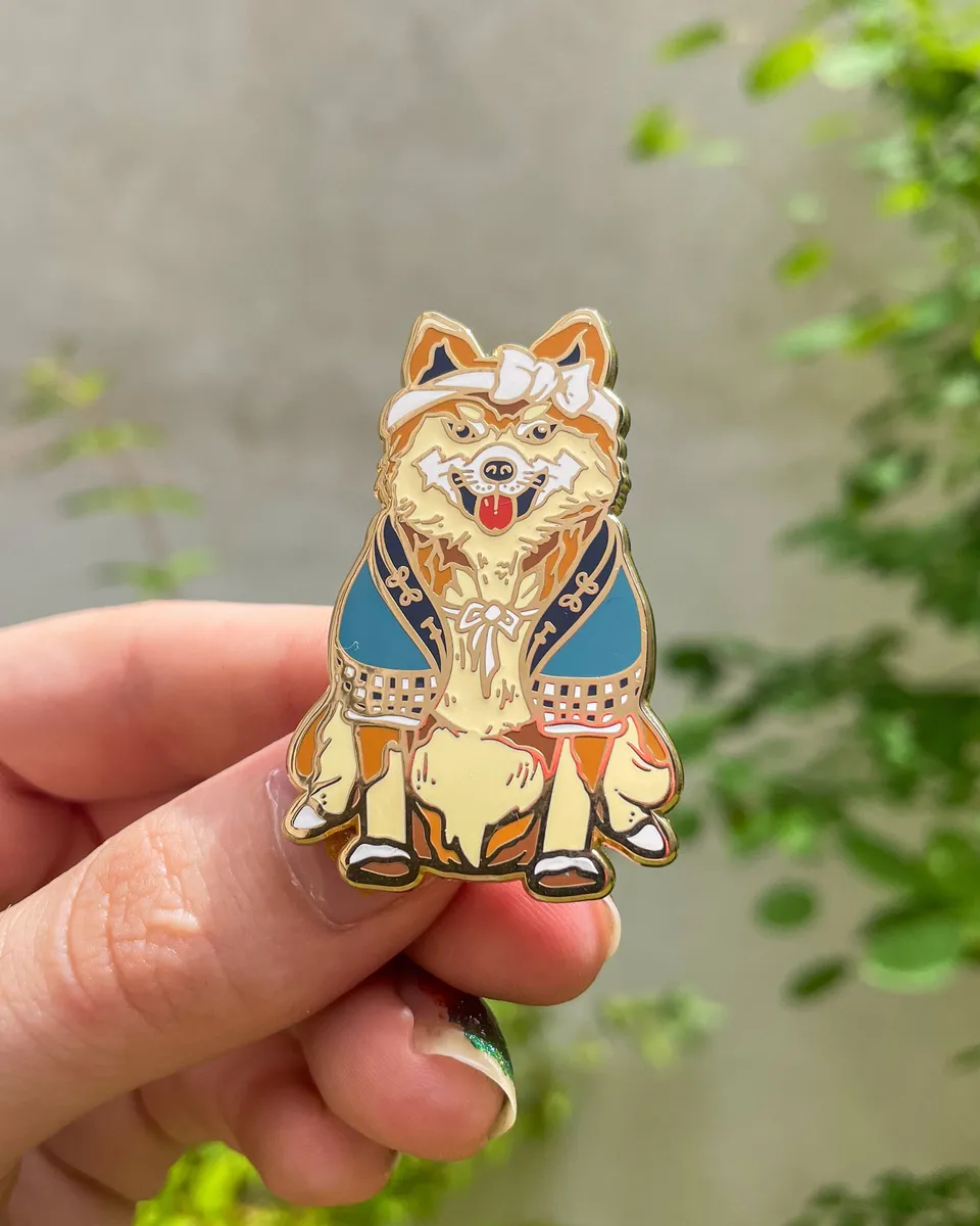 kabujiro-shiba-inu-enamel-pin-koch-50mm-vergoldet image 1