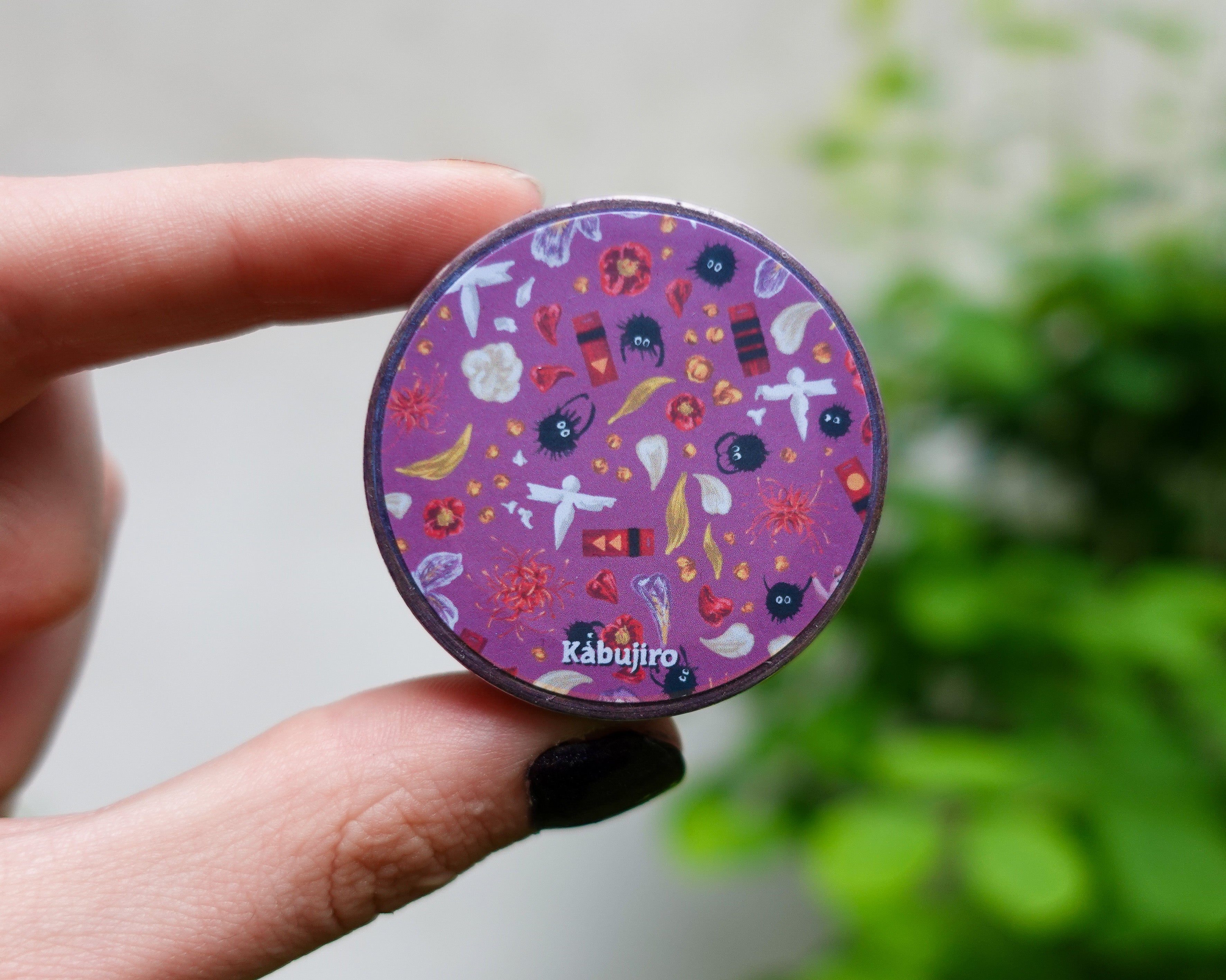 kabujiro-spirit-florals-purple-washi-tape-15mm-x-10m image 4