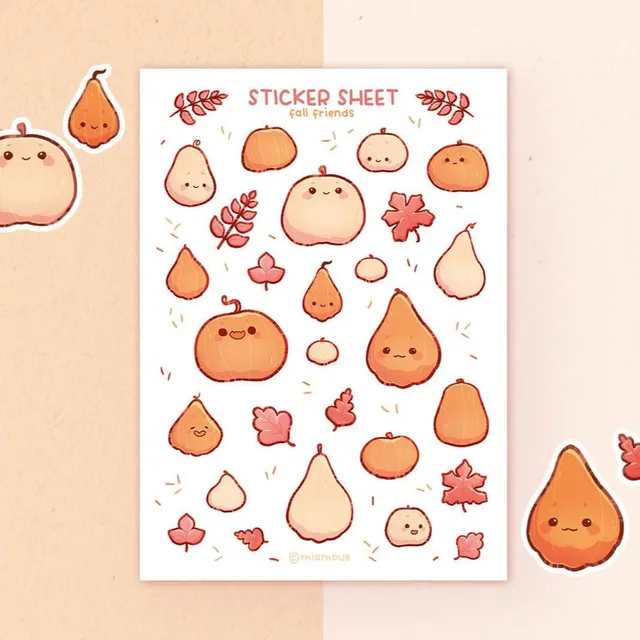 miamouz-fall-friends-stickerbogen-a6-matt-k-rbis-29-stk image 1