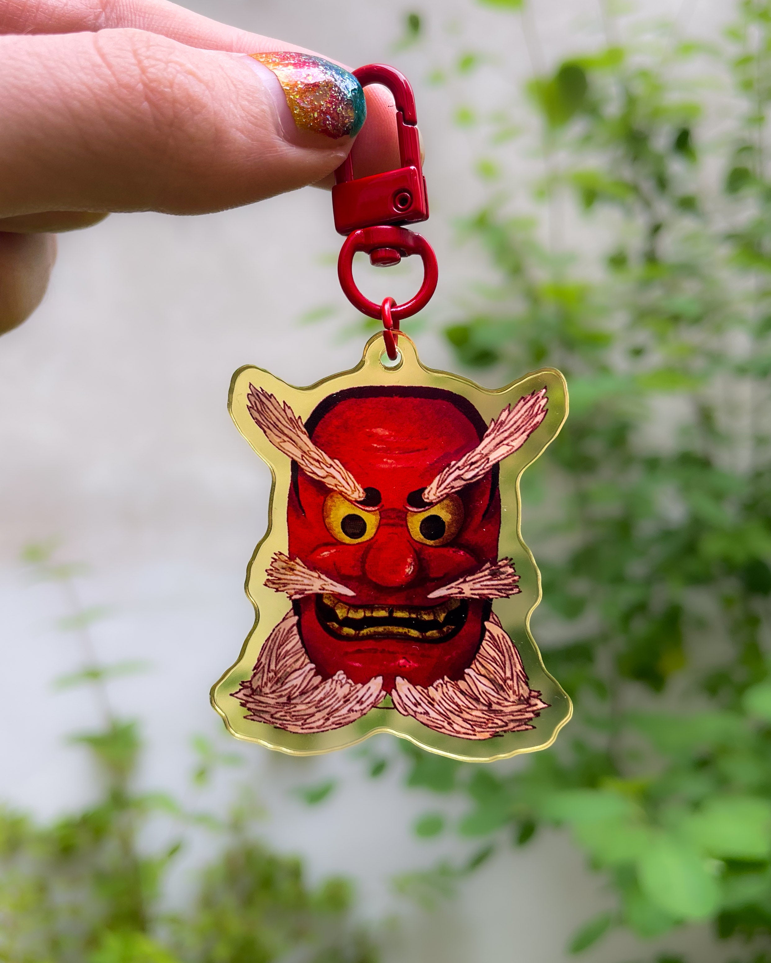 kabujiro-charms-tengu-maske-acryl-charm-anh-nger-rot-5cm image 1