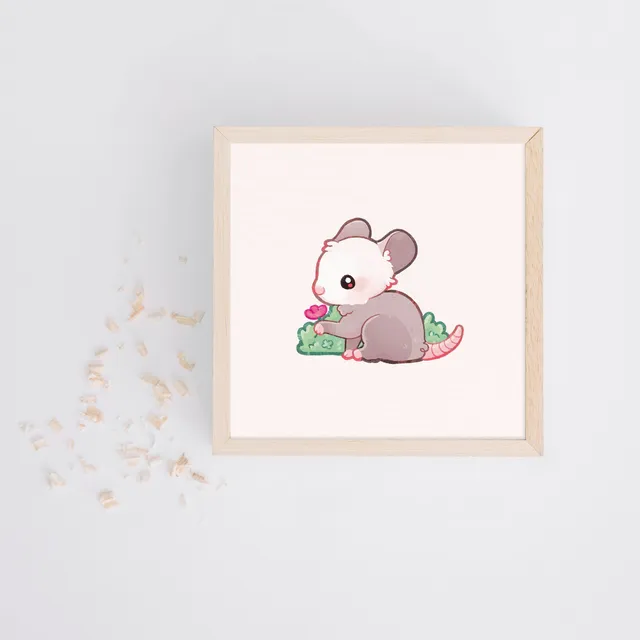 miamouz-prints-opossum-kunstdruck-14-8x14-8-pastell image 1