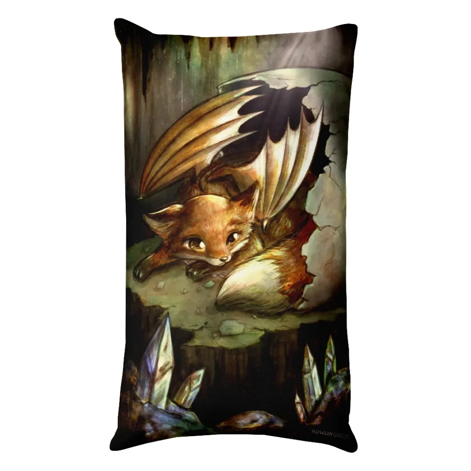 howling-riot-fox-dragon-hatchling-kissen-polyesterbezug image 1