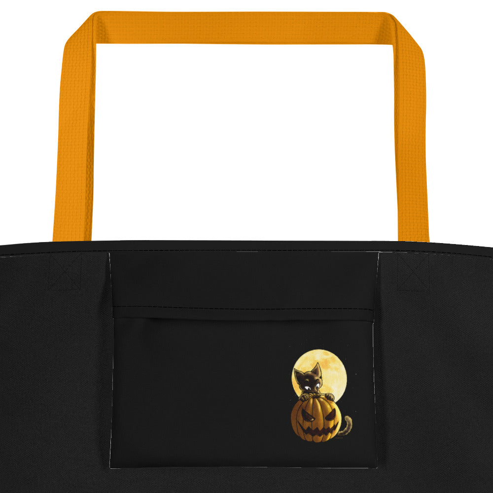 howling-riot-pumpkin-cat-tasche-stoff-schwarz-halloween image 7