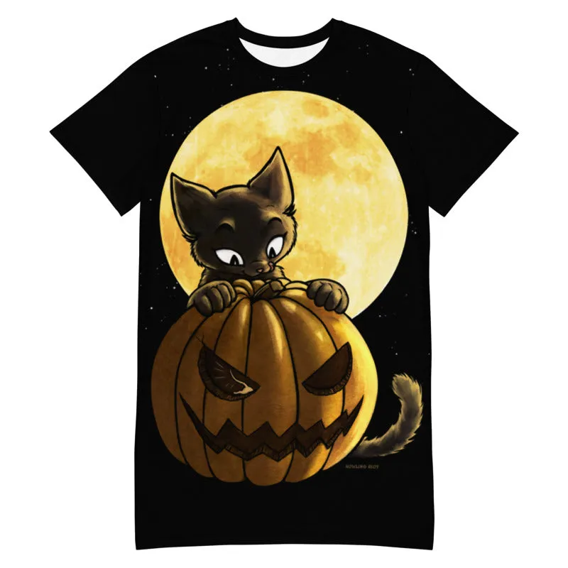 howling-riot-halloween-pumpin-cat-t-shirt-extra-lang image 1
